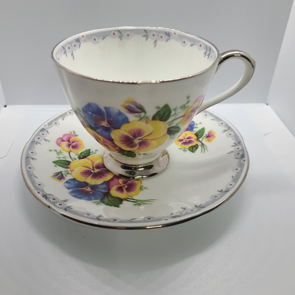 Teacup and Saucer Set, Kent Bone China Floral